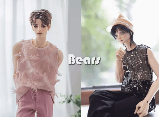 AF10576【Bears】1/3MSD,SD, 1/3,  70cm, id75, LOONG SOUL73ド-ル用タンクトップ