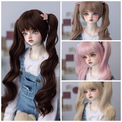 U-4484【KAKA】1/4，1/3ドール(頭囲18~23cm)用ウィッグ