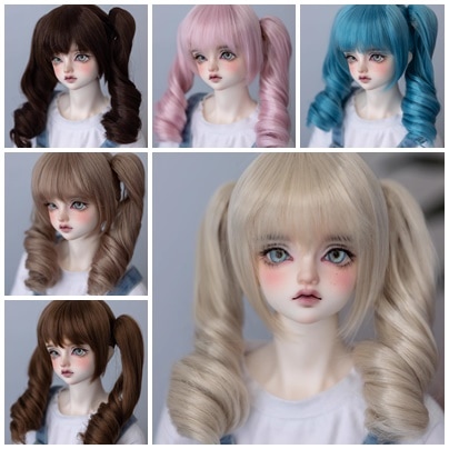 U-4488【KAKA】1/4，1/3ドール(頭囲18~23cm)用ウィッグ