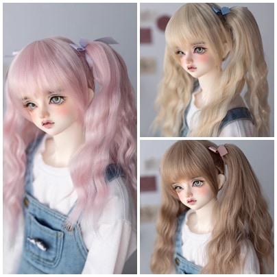 U-4489【KAKA】1/4，1/3ドール(頭囲18~23cm)用ウィッグ