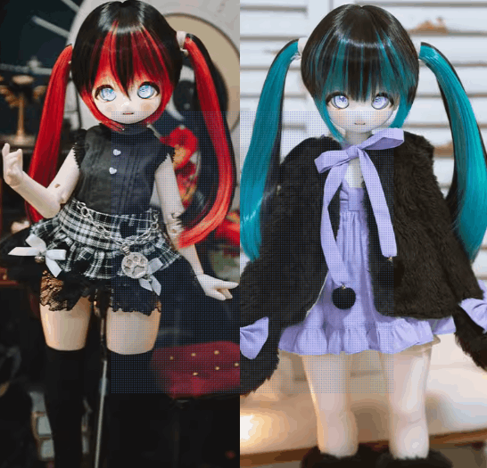 黒色カットLウィッグ 4体セット 黒色カットLウィッグ 4体セット