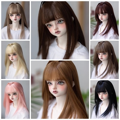 U-4500【KAKA】1/6,1/4，1/3ドール(頭囲15~23.5cm)用ウィッグ