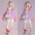 AF10628【xq】幼SD，MDD,MSD用洋服4点セット|女の子 セット服(総合)|◆ドール洋服（種類別）
