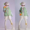 AF10630【xq】幼SD，MDD,MSD用洋服4点セット|女の子 セット服(総合)|◆ドール洋服（種類別）