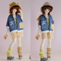 AF10631【xq】幼SD，MDD,MSD用洋服4点セット|女の子 セット服(総合)|◆ドール洋服（種類別）