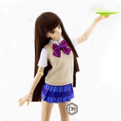 即納品AF5538【wy】DD用夏制服5点セット（緑リボン）