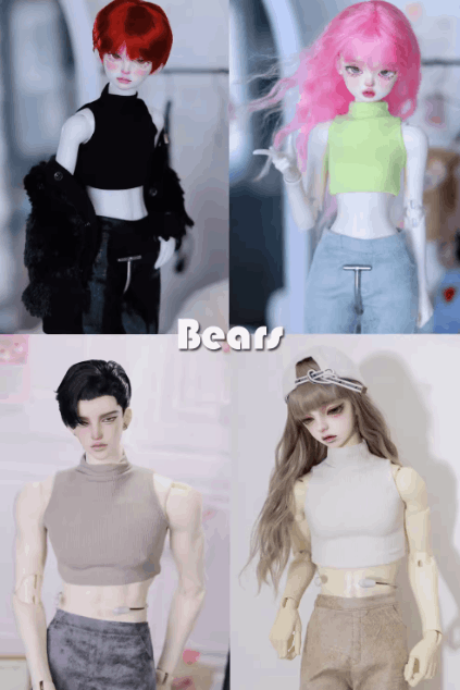 AF10756【Bears】1/4MSD, 1/3,  70cm, id75, LOONG SOUL73ド-ル用タンクトップ