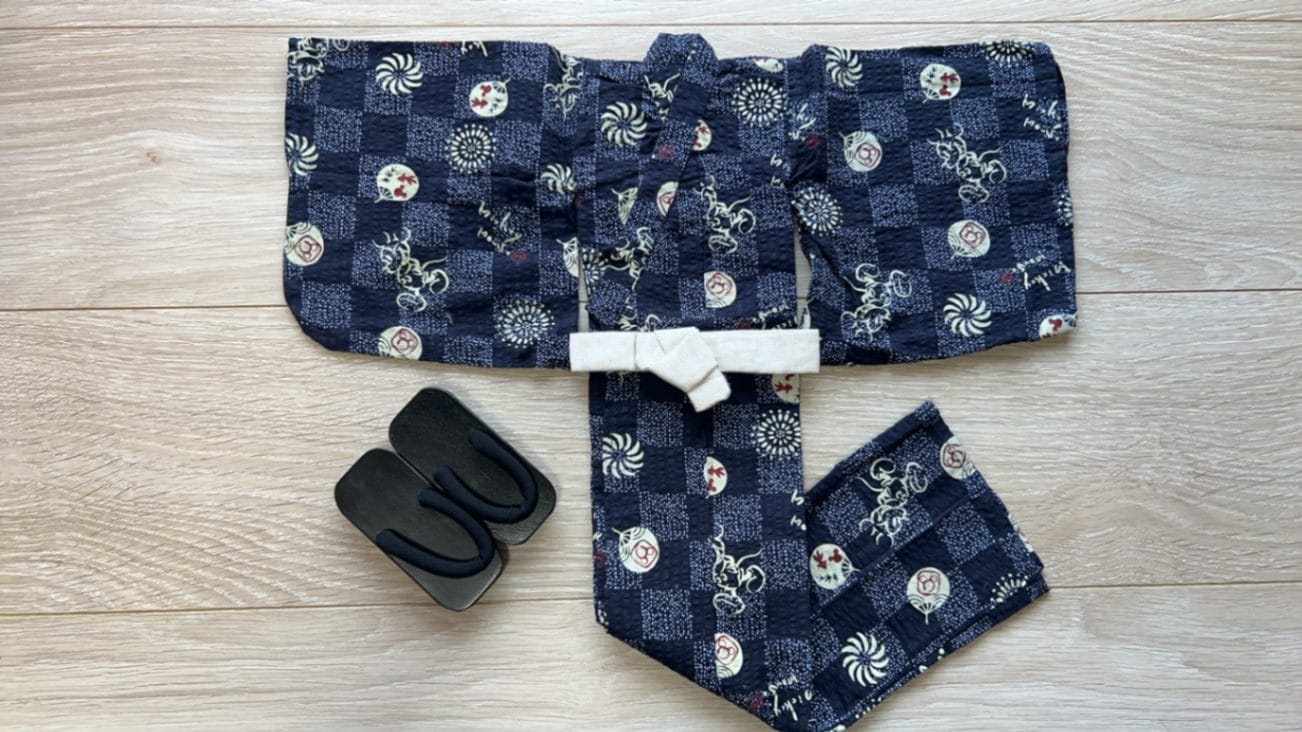 即納品浴衣+下駄 （草履）お得セット44 (SD13)