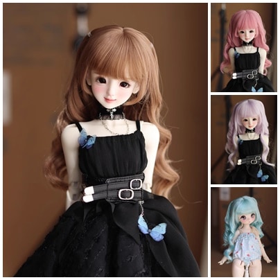 U-4552【KAKA】1/6,1/4，1/3ドール(頭囲15~23.5cm)用ウィッグ