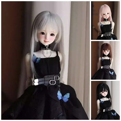 U-4553【KAKA】1/4，1/3ドール(頭囲17~23.5cm)用ウィッグ