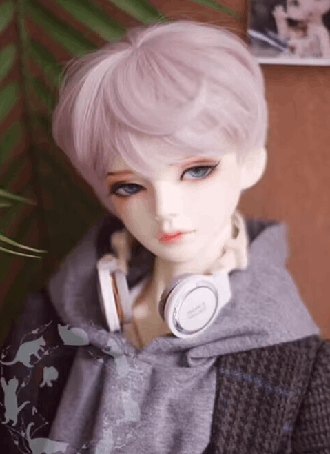 U-4567【M7】1/6，1/4，1/3ドール(頭囲16~23cm)用ウィッグ