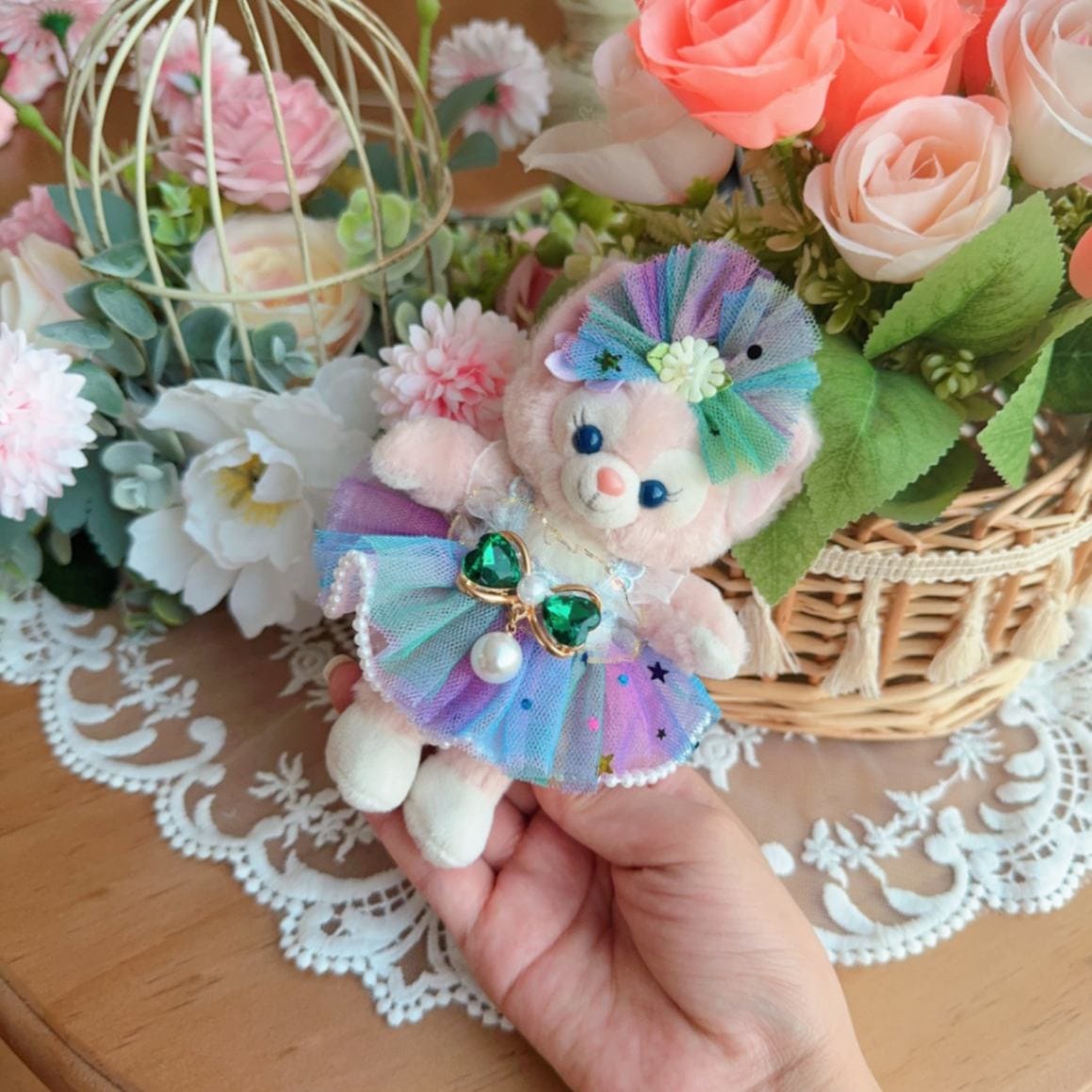 ysk0012【Xmya】ストラップキーホルダー  ダッフィー、ステラルー 洋服２点セット