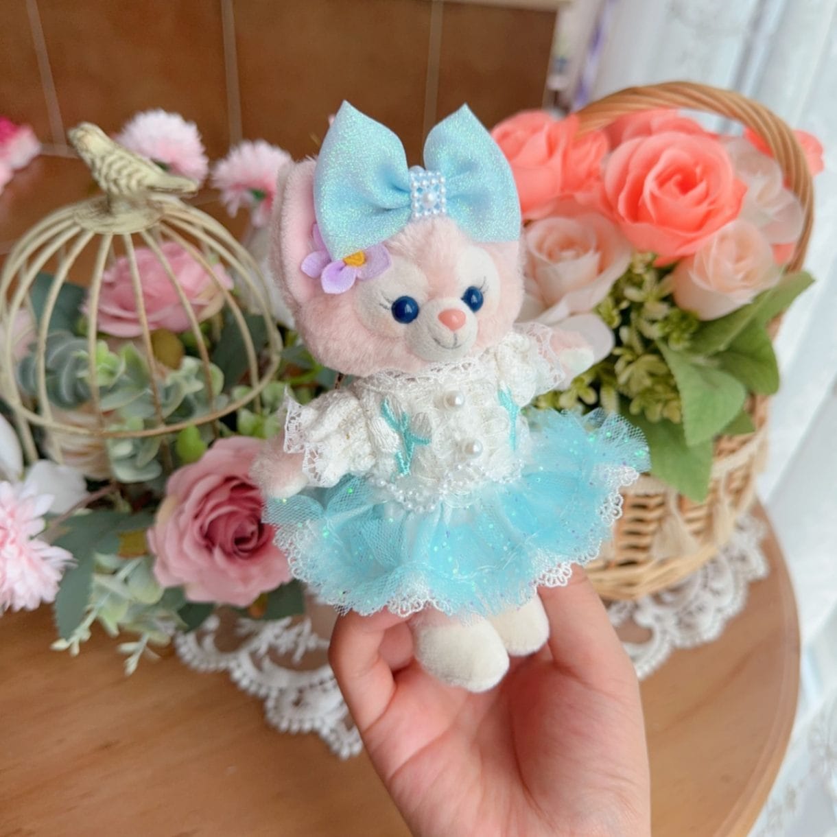 ysk0014【Xmya】ストラップキーホルダー  ダッフィー、ステラルー 洋服２点セット