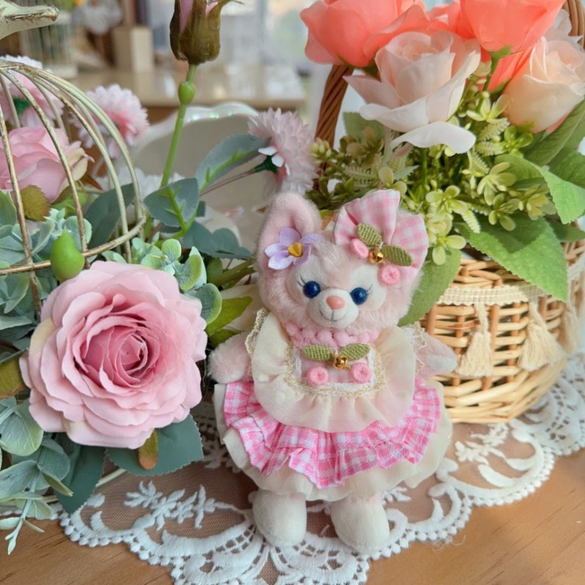 ysk0016【Xmya】ストラップキーホルダー  ダッフィー、ステラルー 洋服２点セット