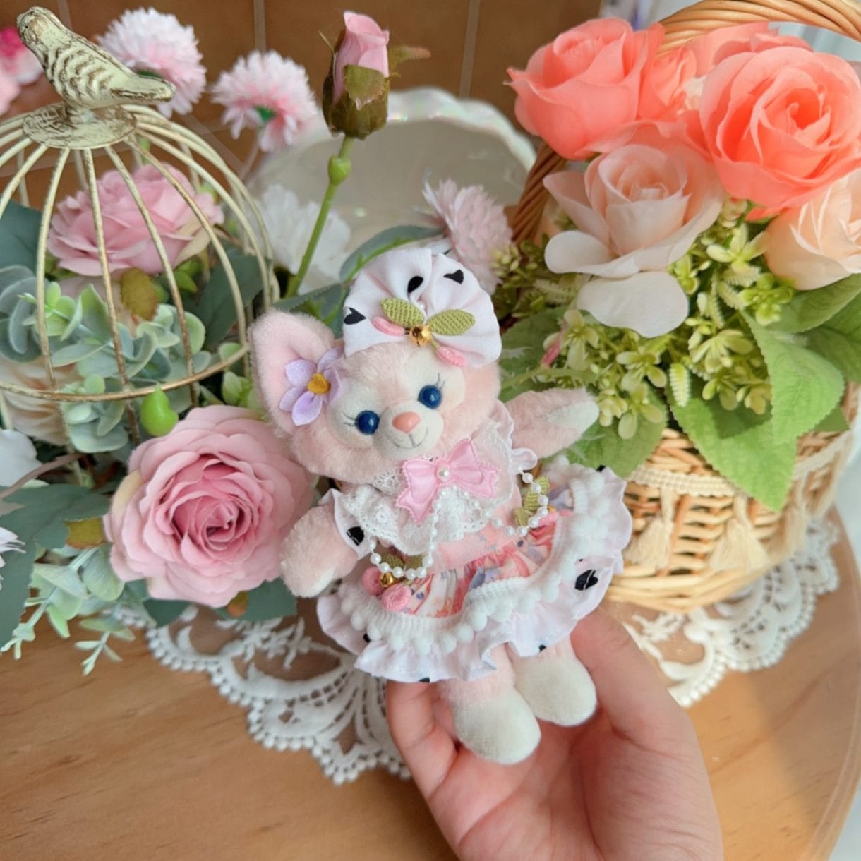 ysk0017【Xmya】ストラップキーホルダー  ダッフィー、ステラルー 洋服２点セット