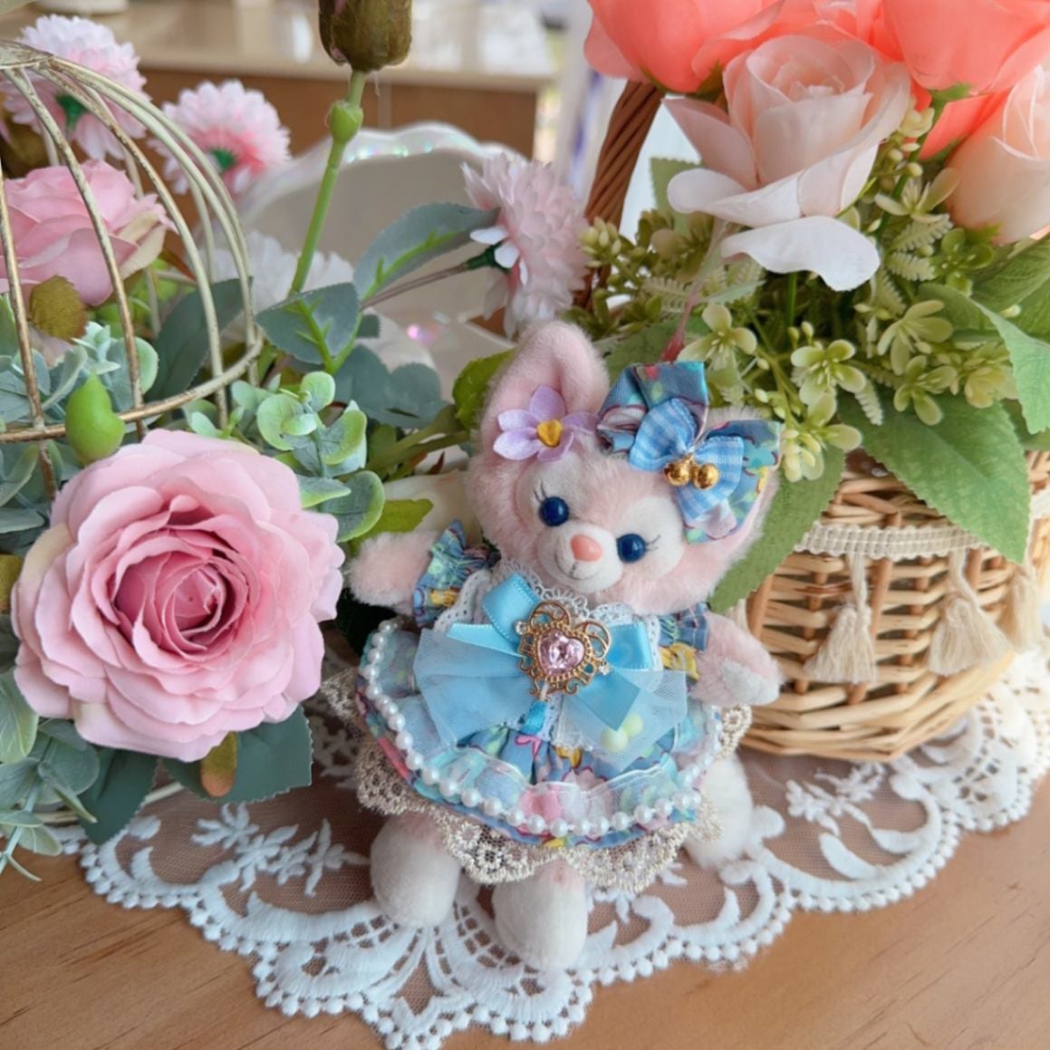 ysk0021【Xmya】ストラップキーホルダー  ダッフィー、ステラルー 洋服２点セット