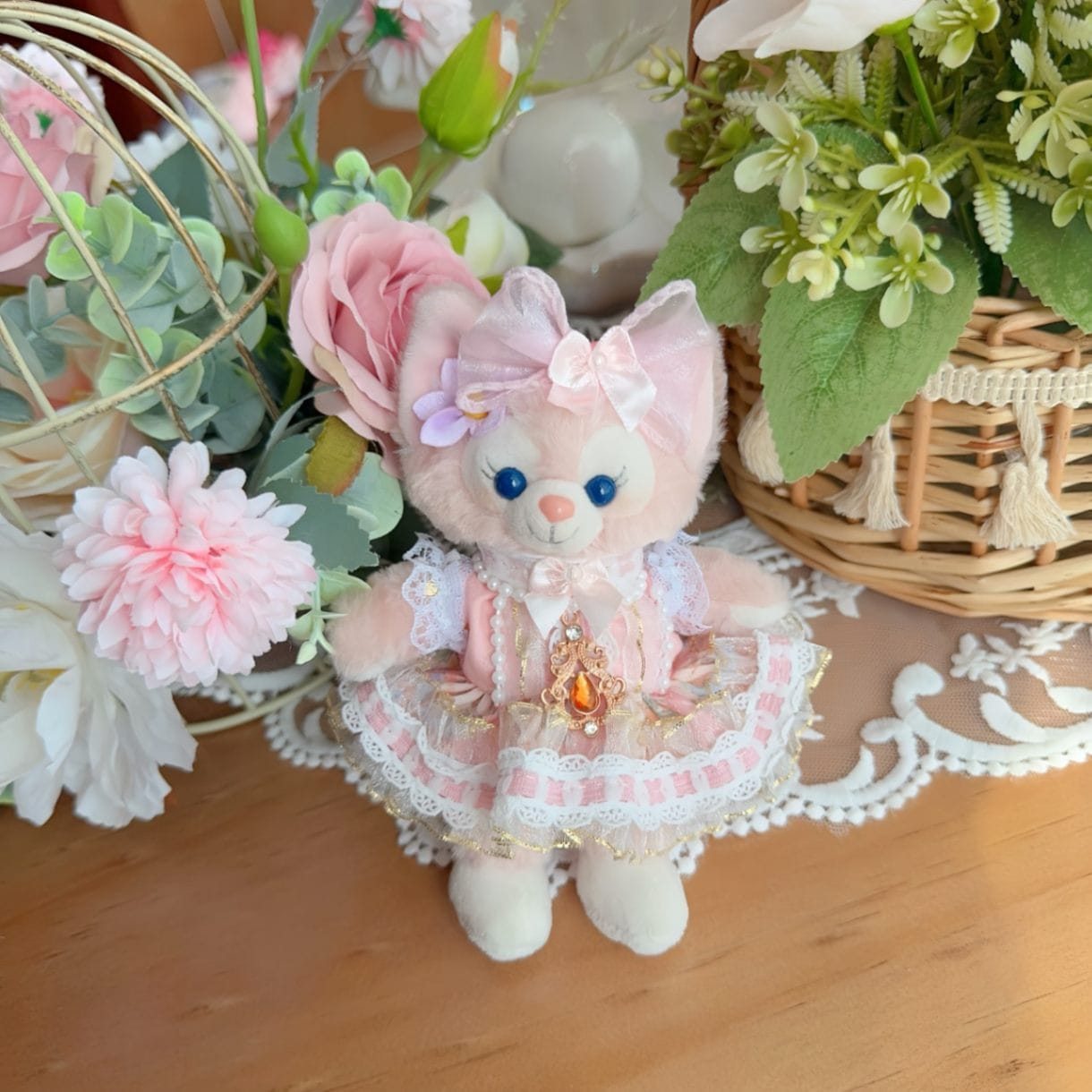 ysk0023【Xmya】ストラップキーホルダー  ダッフィー、ステラルー 洋服２点セット