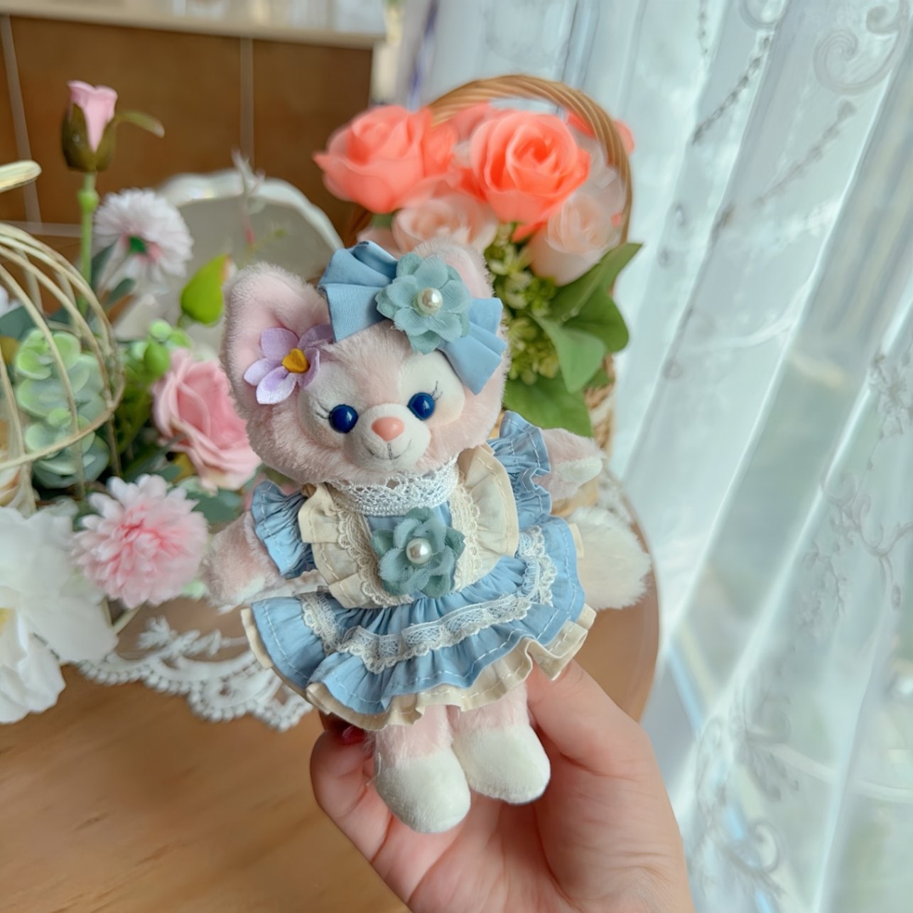 ysk0025【Xmya】ストラップキーホルダー  ダッフィー、ステラルー 洋服２点セット