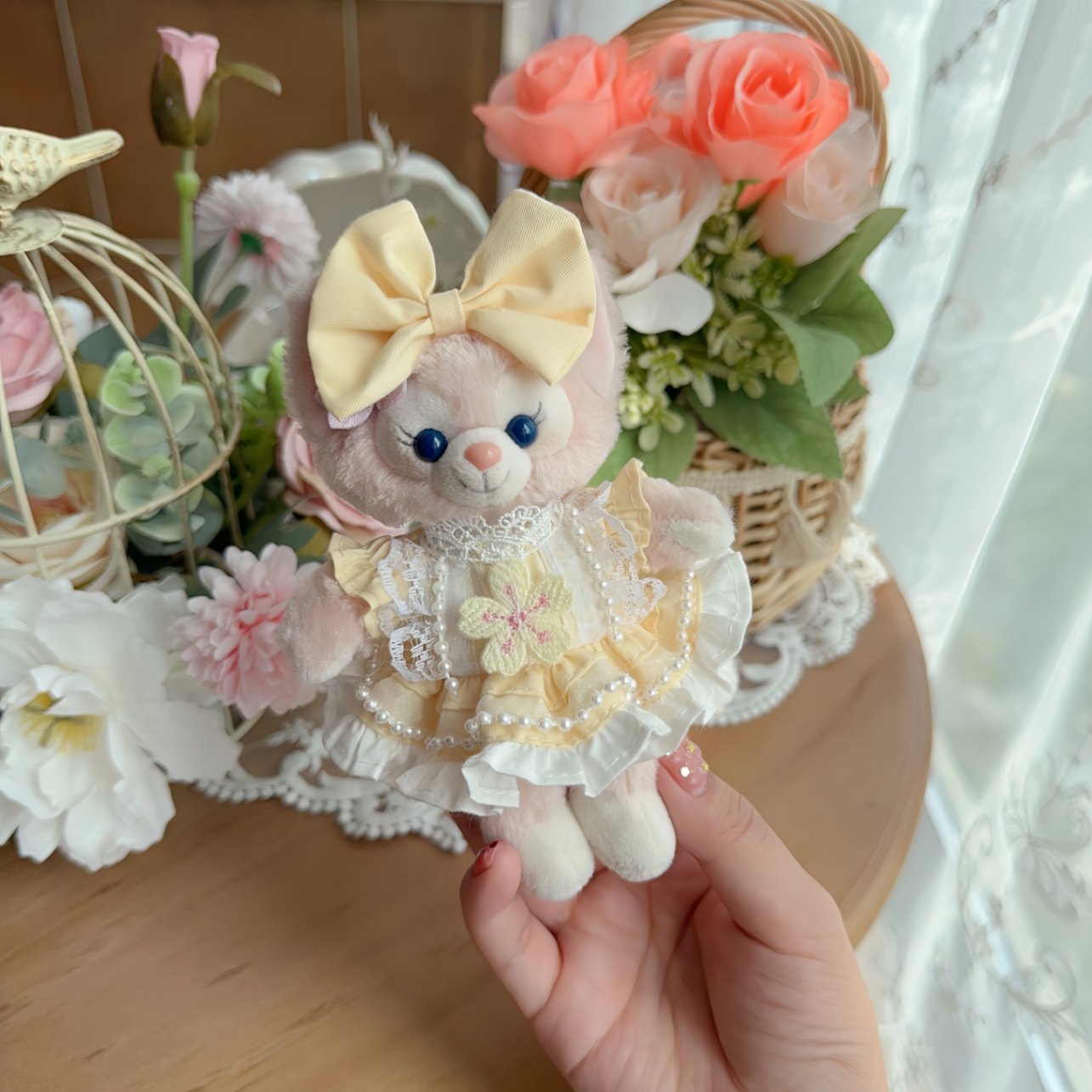 ysk0028【Xmya】ストラップキーホルダー  ダッフィー、ステラルー 洋服２点セット