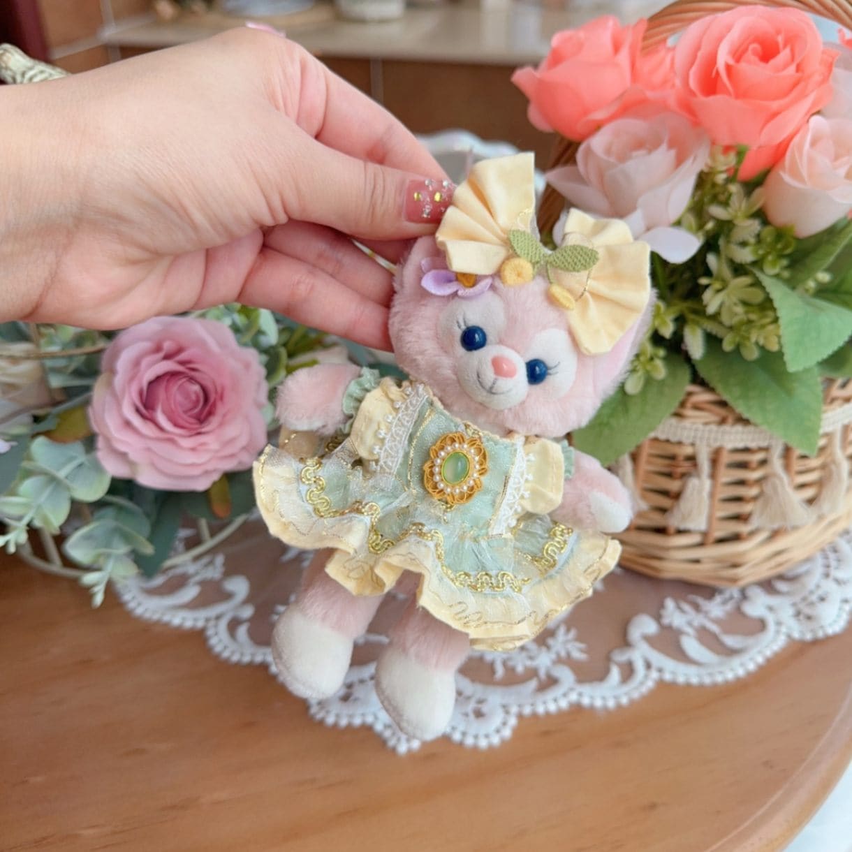 ysk0032【Xmya】ストラップキーホルダー  ダッフィー、ステラルー 洋服２点セット