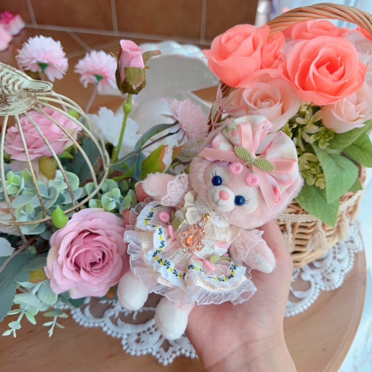 ysk0034【Xmya】ストラップキーホルダー  ダッフィー、ステラルー 洋服２点セット