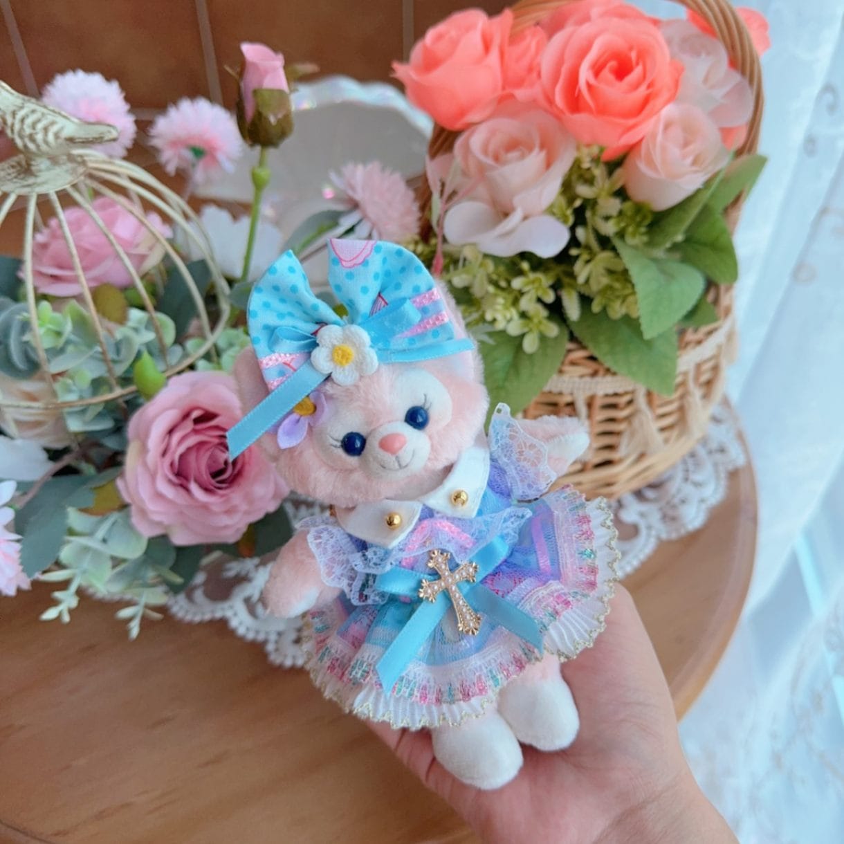 ysk0036【Xmya】ストラップキーホルダー  ダッフィー、ステラルー 洋服２点セット