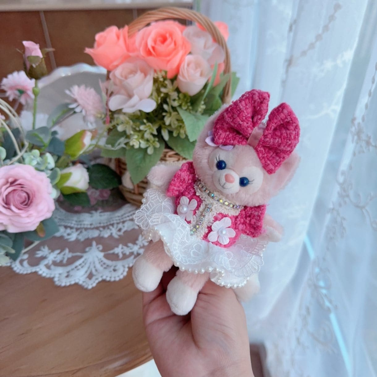 ysk0038【Xmya】ストラップキーホルダー  ダッフィー、ステラルー 洋服２点セット