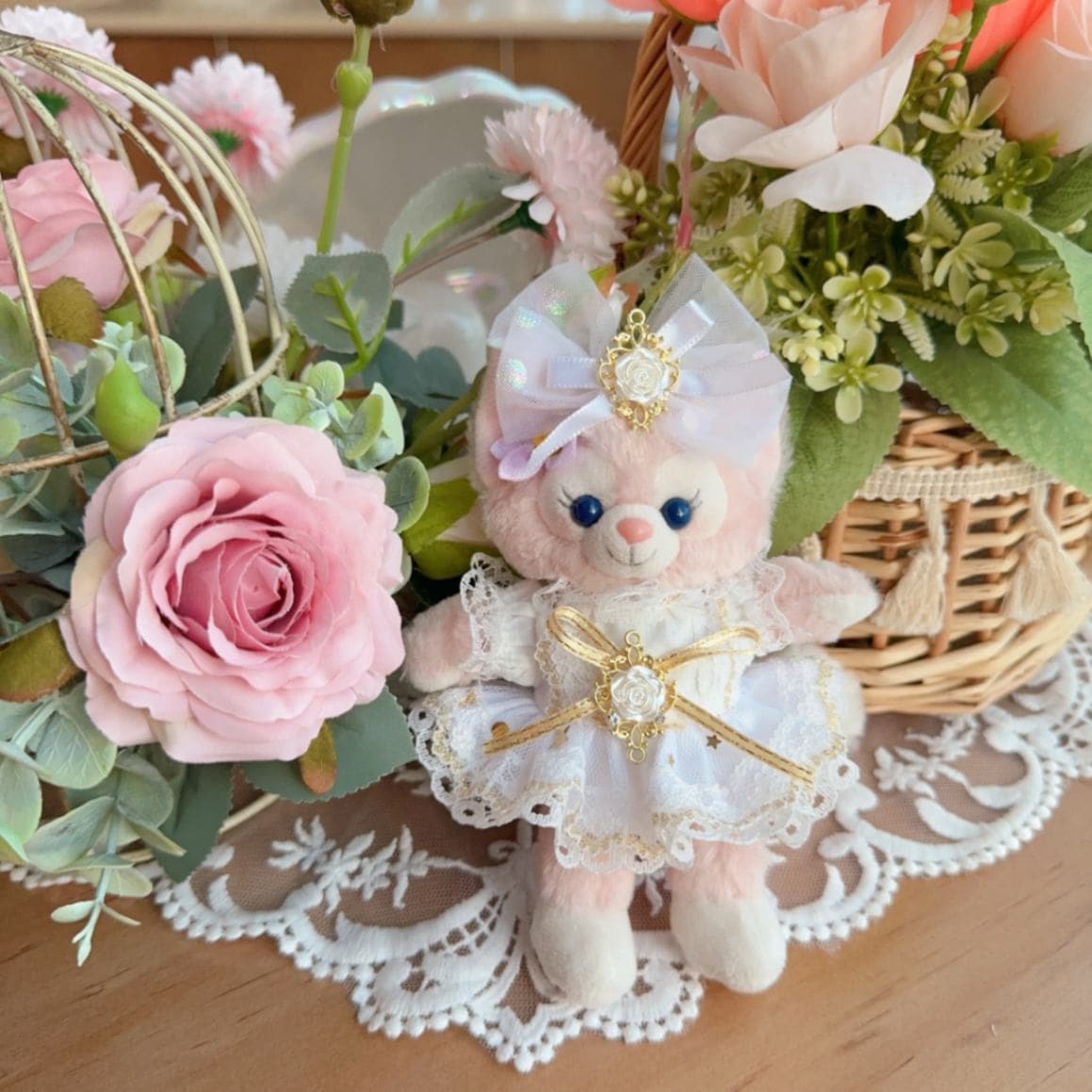 ysk0041【Xmya】ストラップキーホルダー  ダッフィー、ステラルー 洋服２点セット