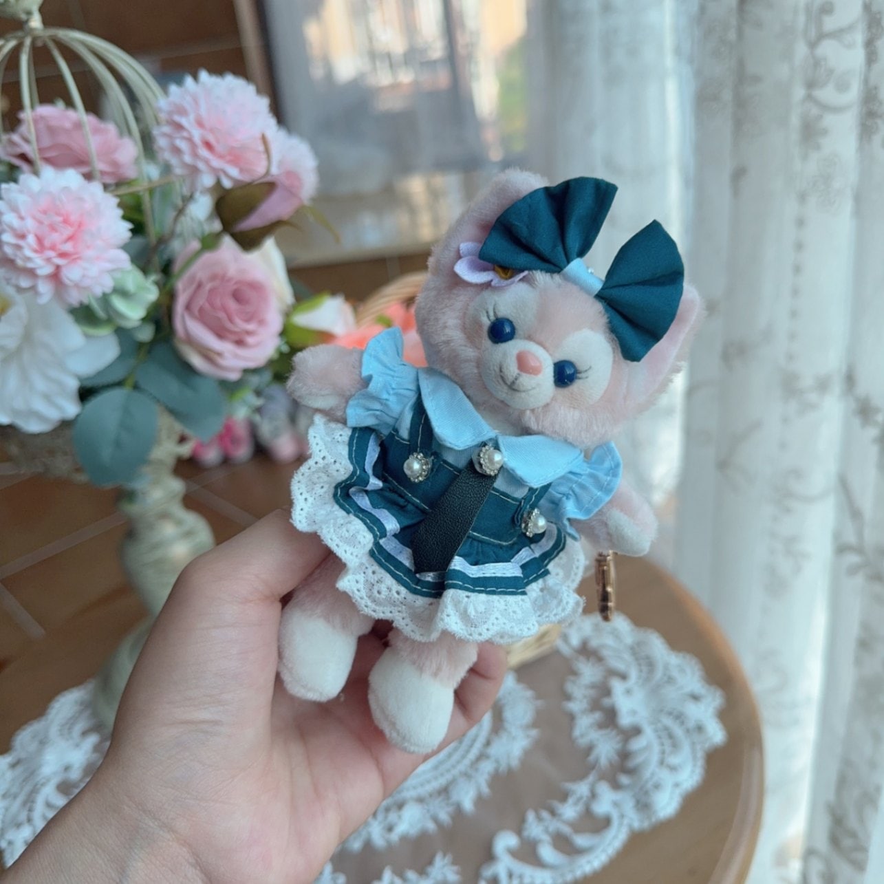 ysk0043【Xmya】ストラップキーホルダー  ダッフィー、ステラルー 洋服２点セット