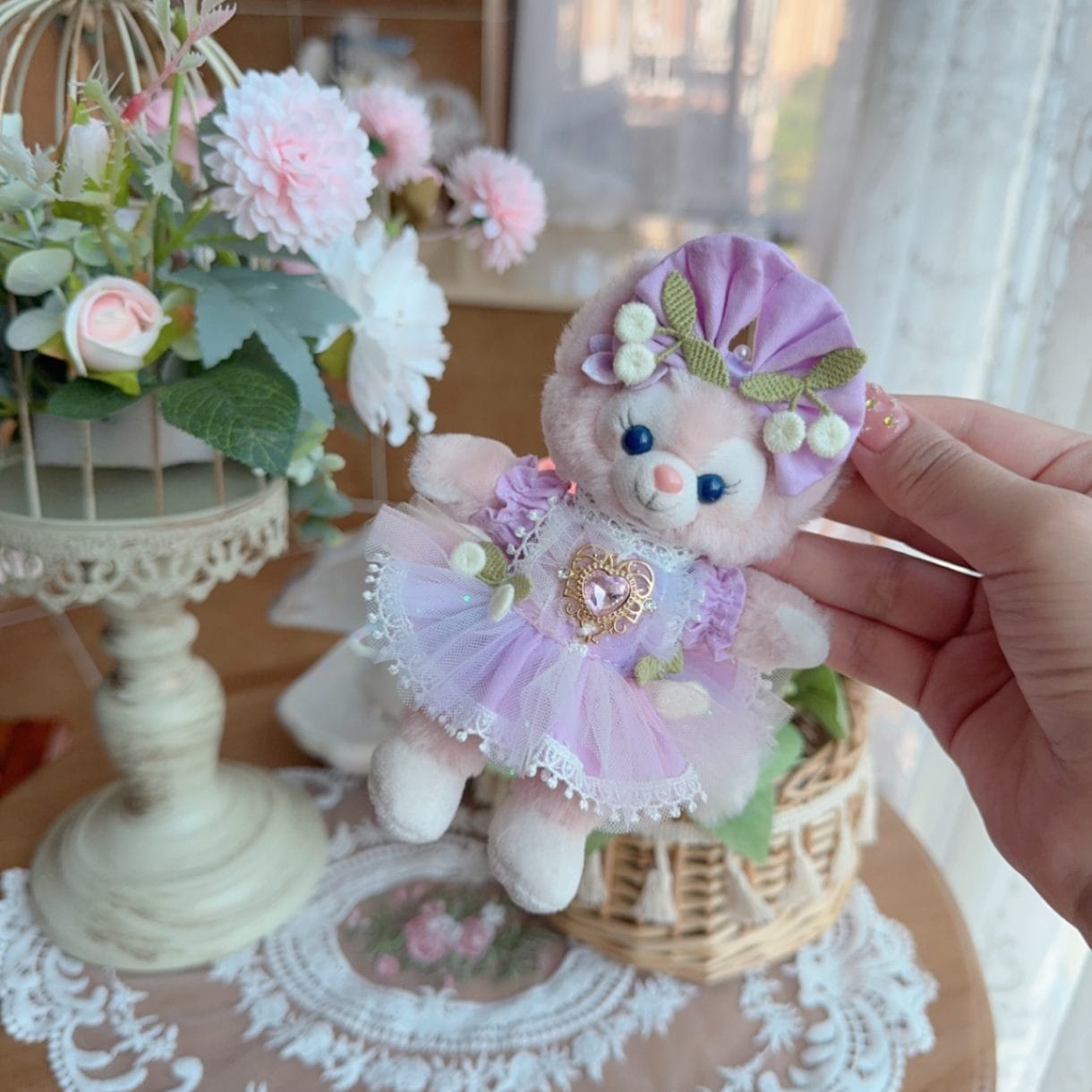 ysk0044【Xmya】ストラップキーホルダー  ダッフィー、ステラルー 洋服２点セット