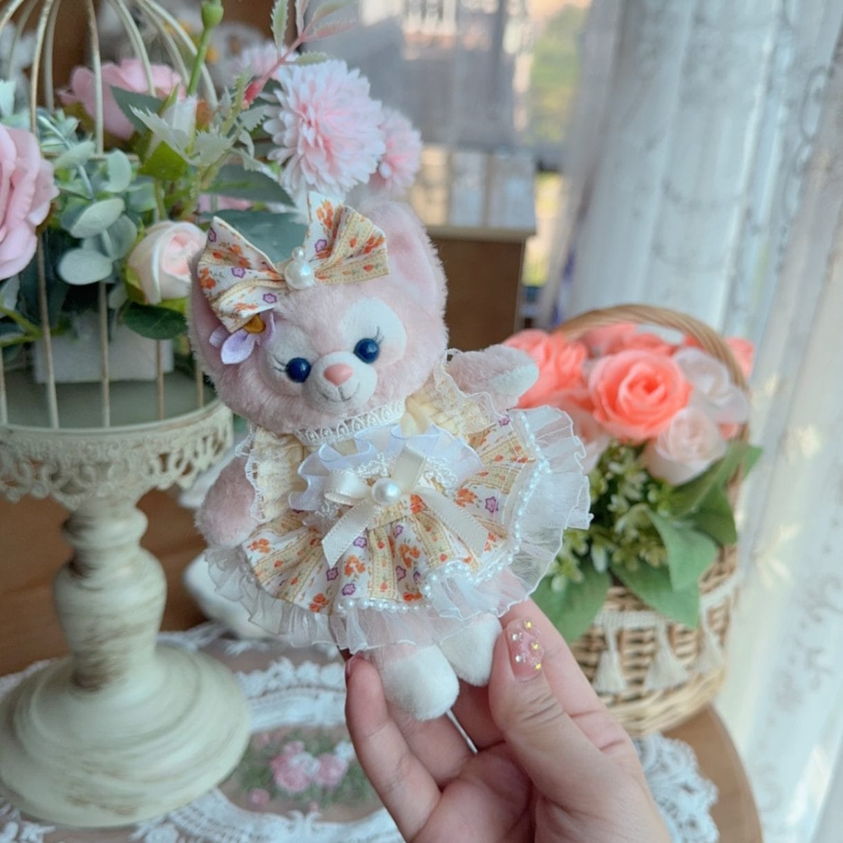 ysk0048【Xmya】ストラップキーホルダー  ダッフィー、ステラルー 洋服２点セット