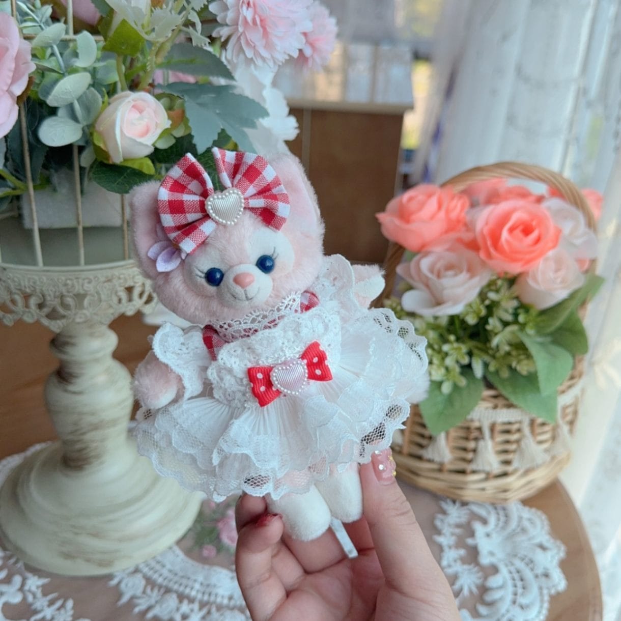 ysk0049【Xmya】ストラップキーホルダー  ダッフィー、ステラルー 洋服２点セット