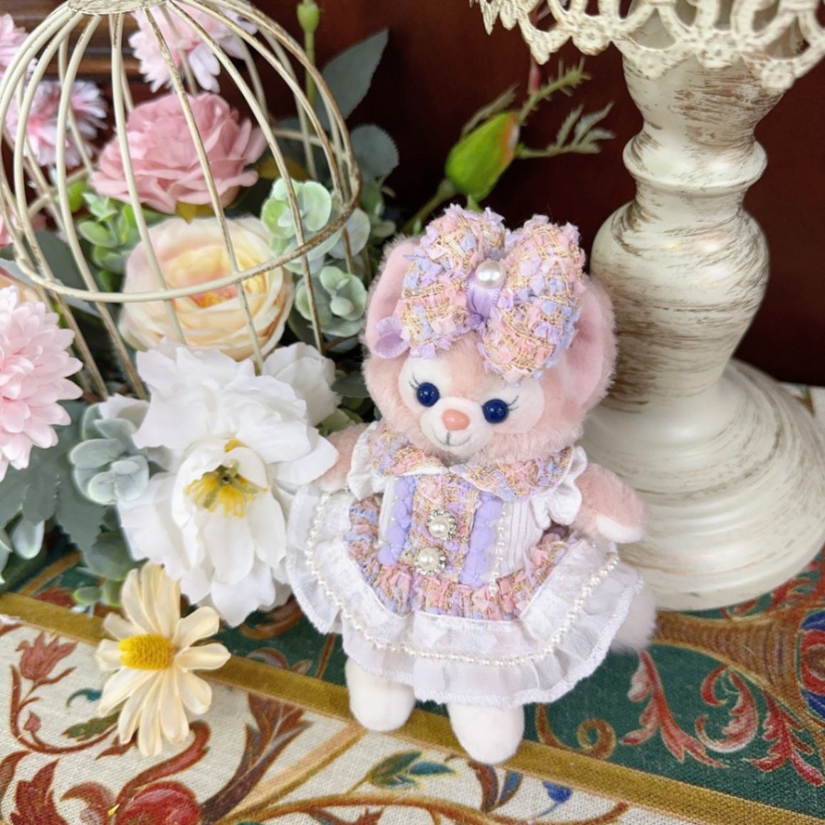 ysk0061【Xmya】ストラップキーホルダー  ダッフィー、ステラルー 洋服２点セット