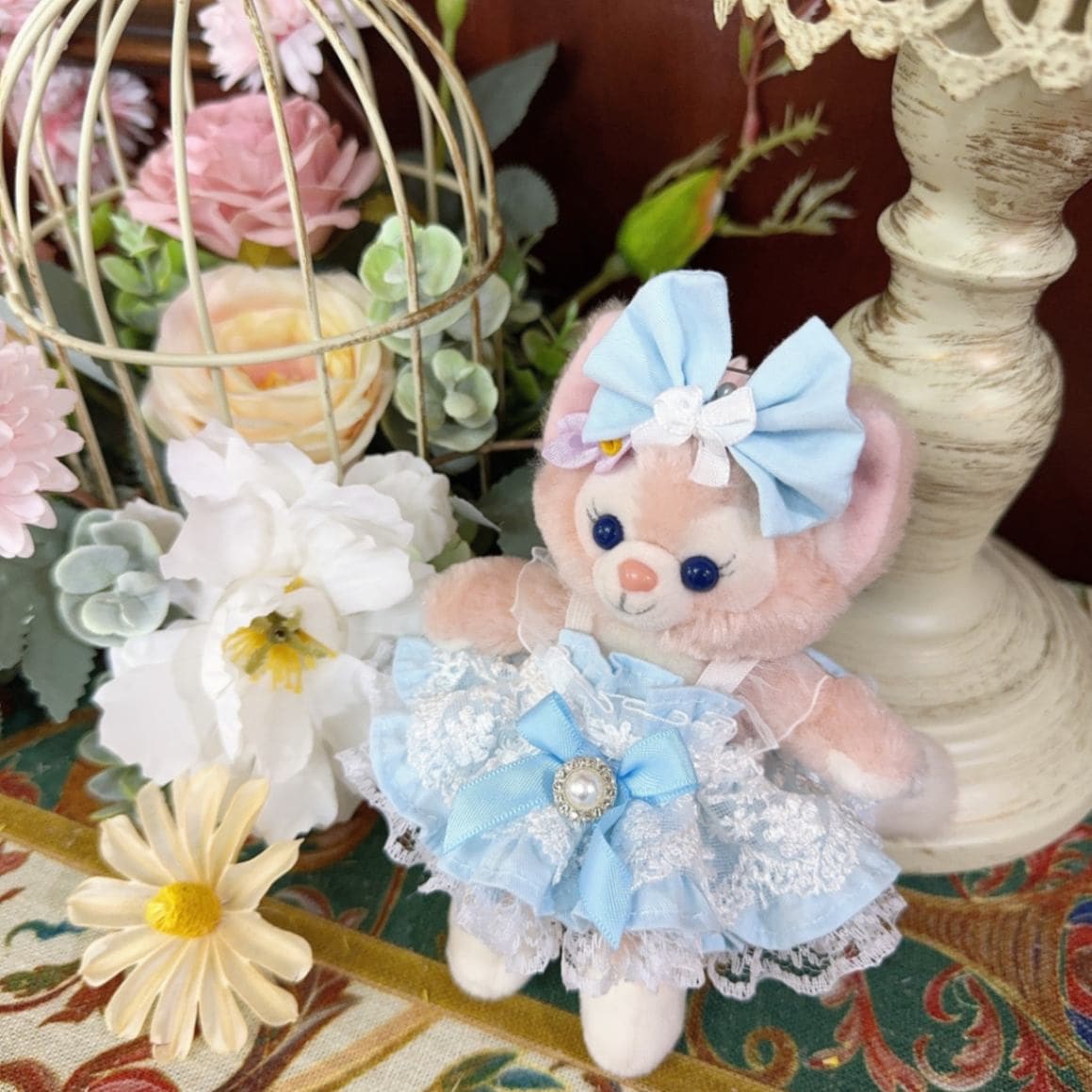 ysk0063【Xmya】ストラップキーホルダー  ダッフィー、ステラルー 洋服２点セット