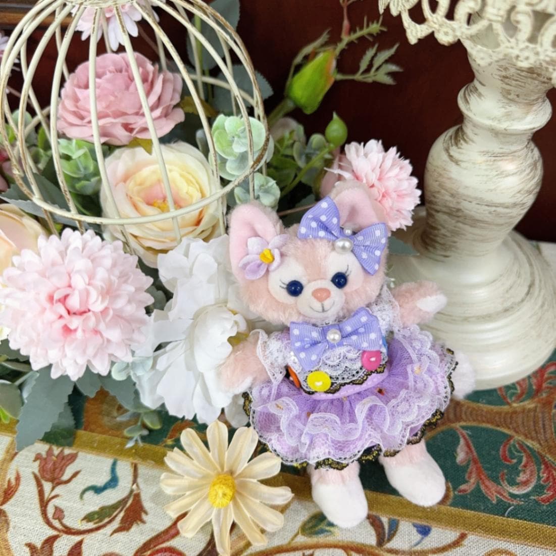 ysk0070【Xmya】ストラップキーホルダー  ダッフィー、ステラルー 洋服２点セット