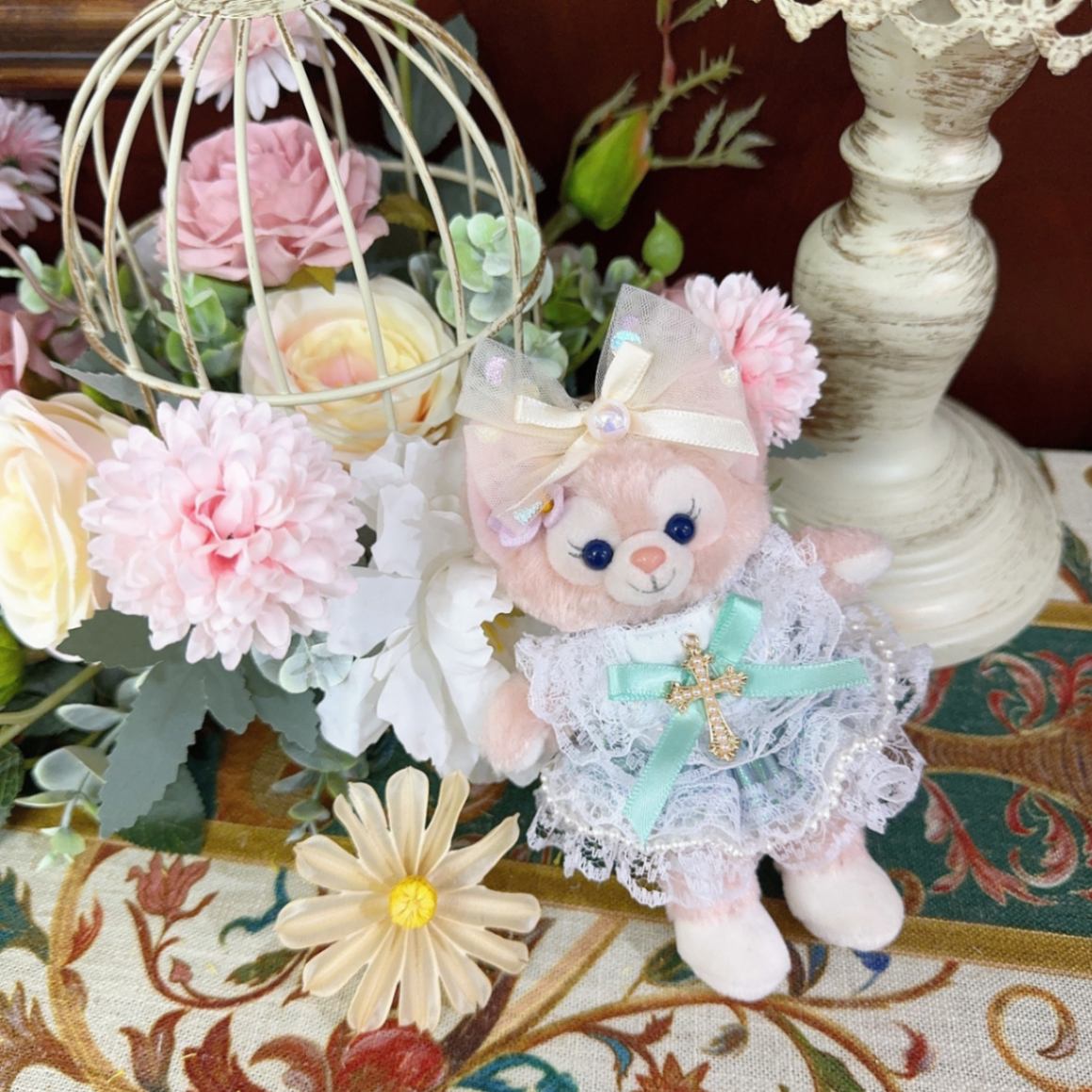 ysk0073【Xmya】ストラップキーホルダー  ダッフィー、ステラルー 洋服２点セット