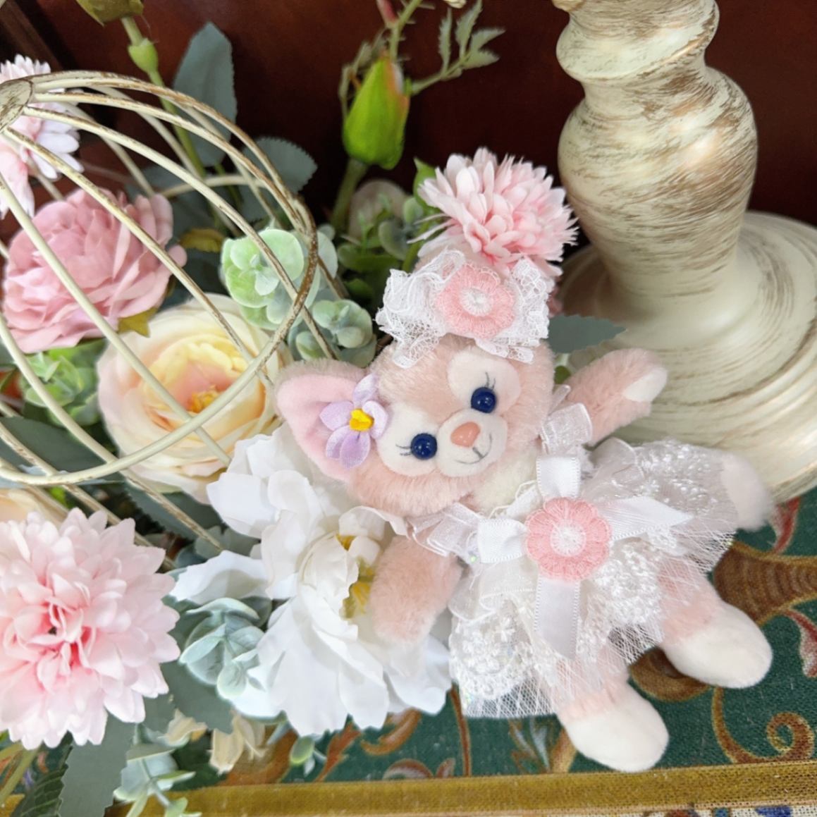 ysk0076【Xmya】ストラップキーホルダー  ダッフィー、ステラルー 洋服２点セット