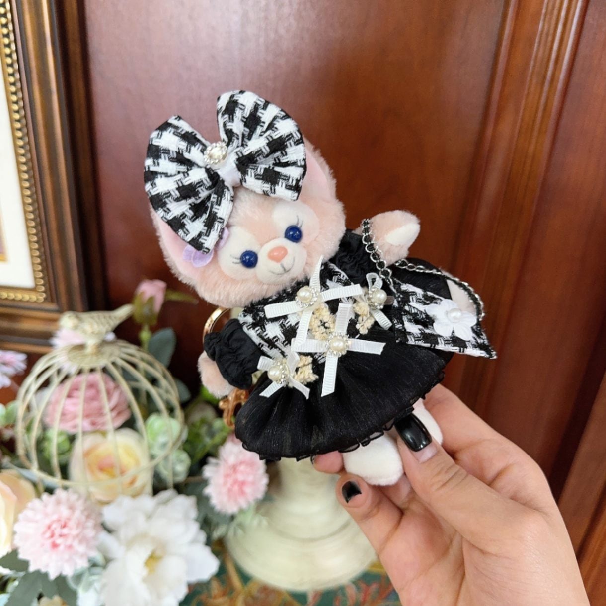 ysk0083【Xmya】ストラップキーホルダー  ダッフィー、ステラルー 洋服２点セット