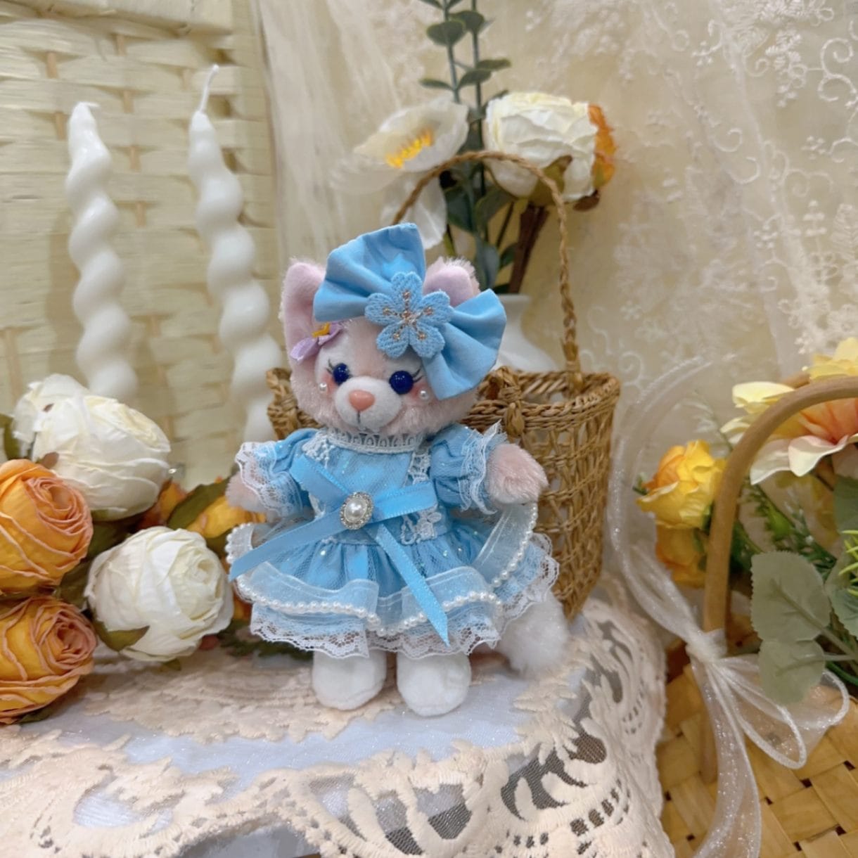 ysk0093【Xmya】ストラップキーホルダー  ダッフィー、ステラルー 洋服２点セット