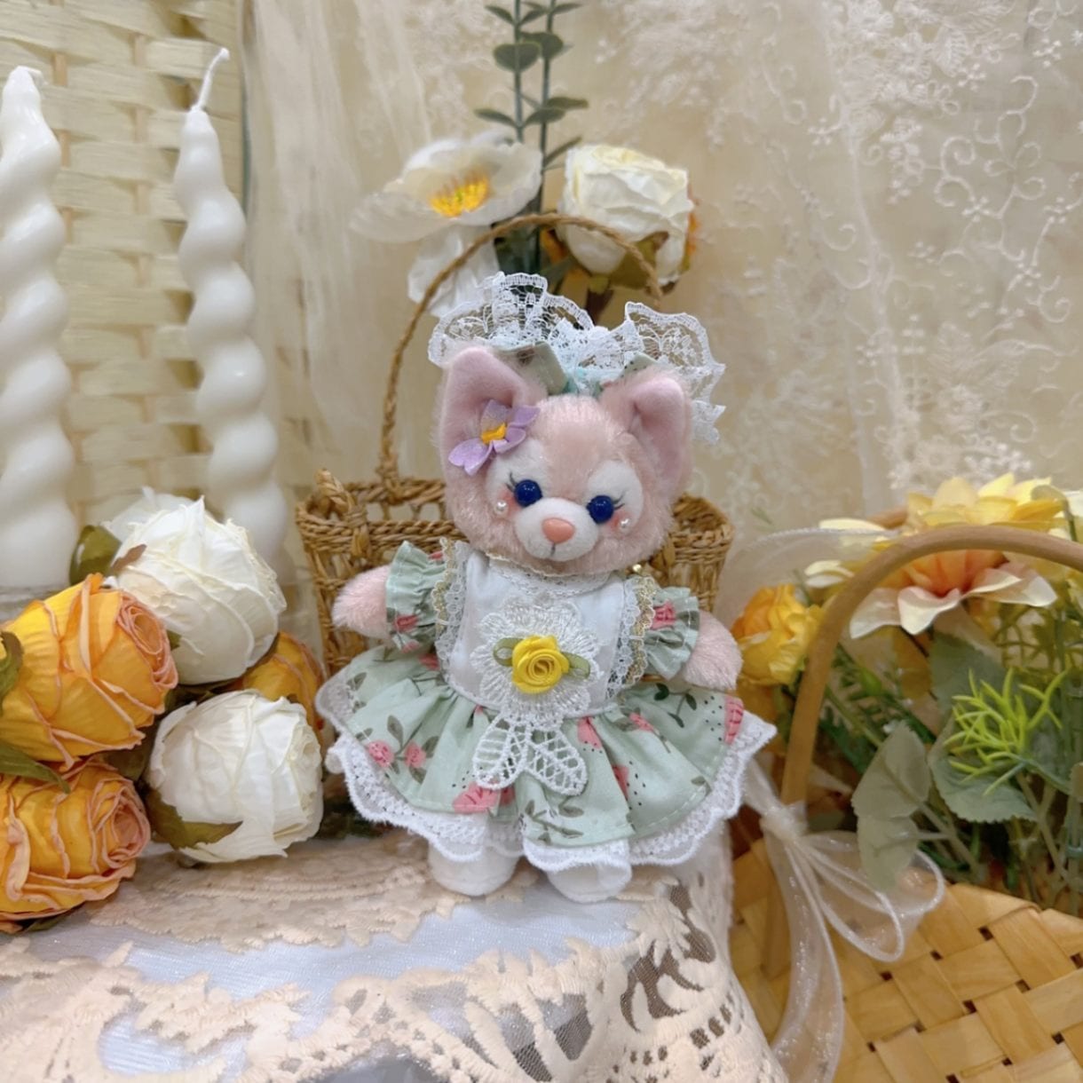 ysk0094【Xmya】ストラップキーホルダー  ダッフィー、ステラルー 洋服２点セット