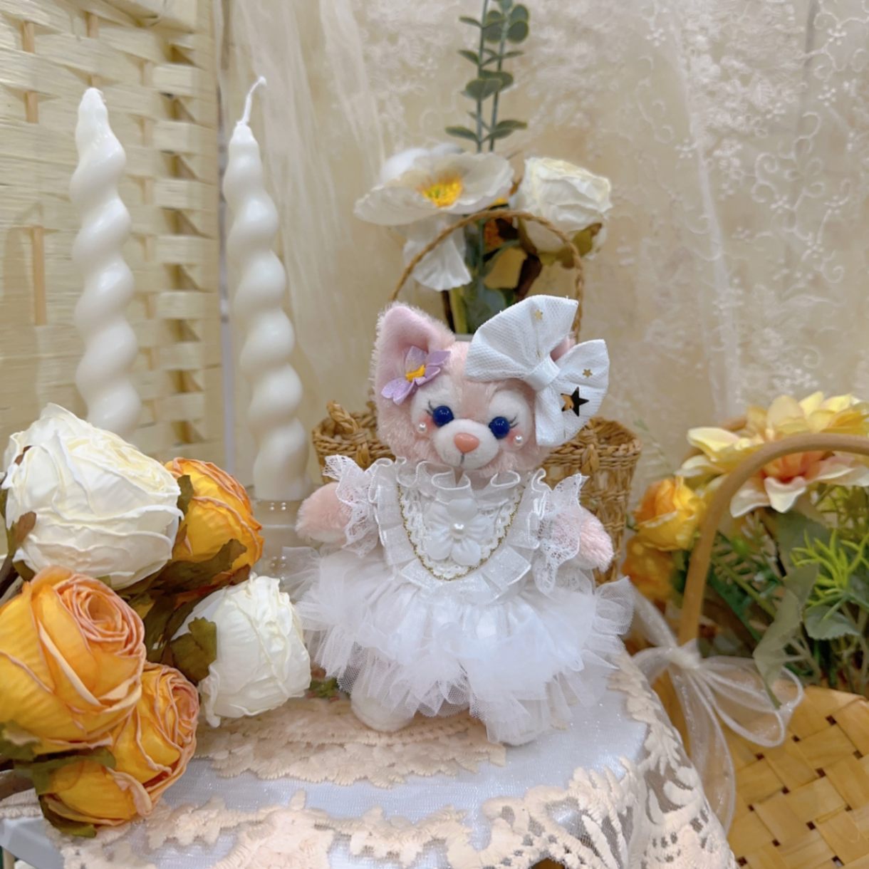 ysk0097【Xmya】ストラップキーホルダー  ダッフィー、ステラルー 洋服２点セット