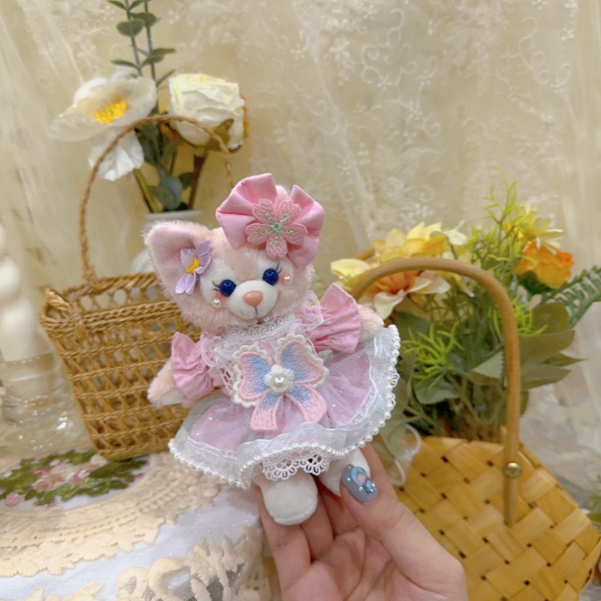 ysk0098【Xmya】ストラップキーホルダー  ダッフィー、ステラルー 洋服２点セット