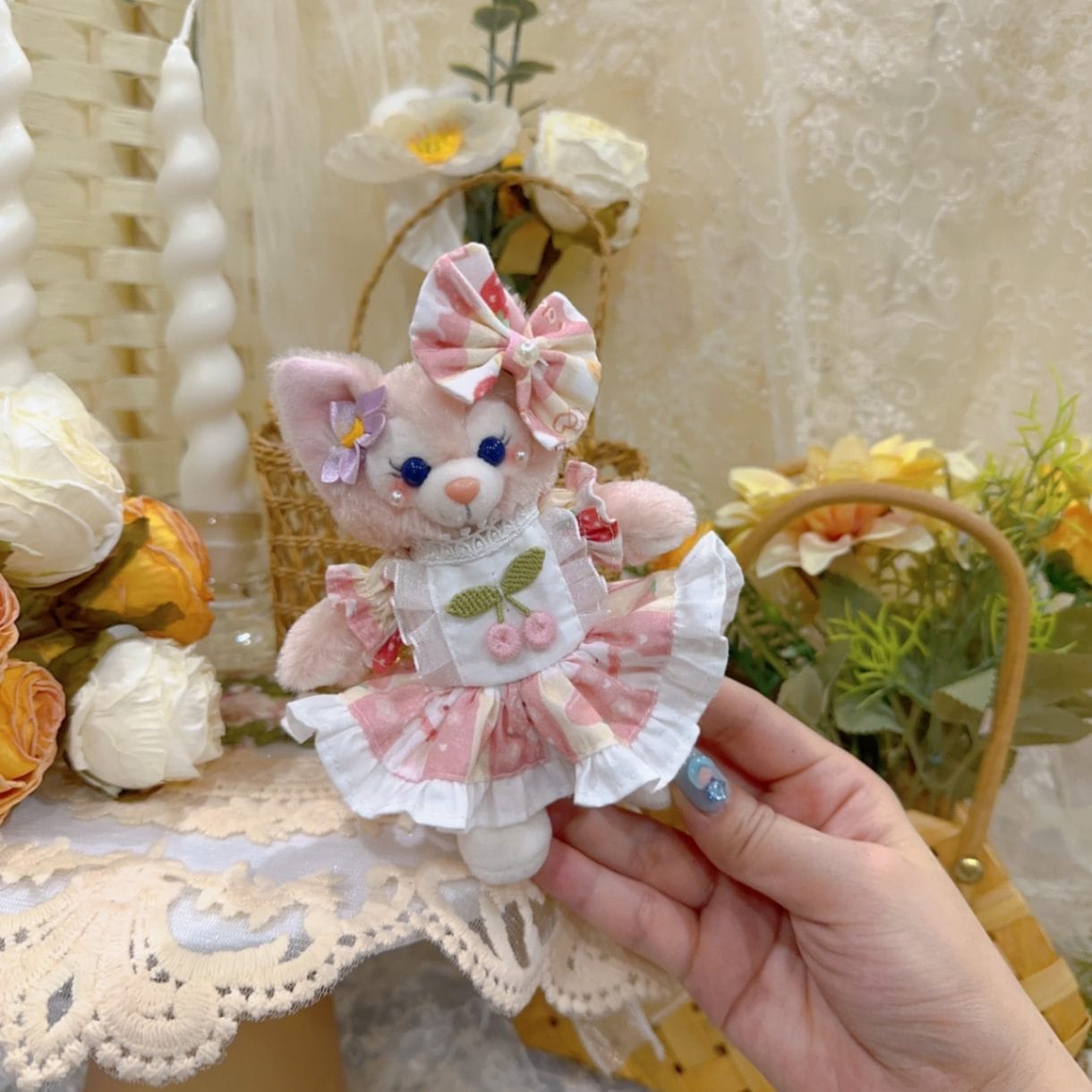 ysk0099【Xmya】ストラップキーホルダー  ダッフィー、ステラルー 洋服２点セット