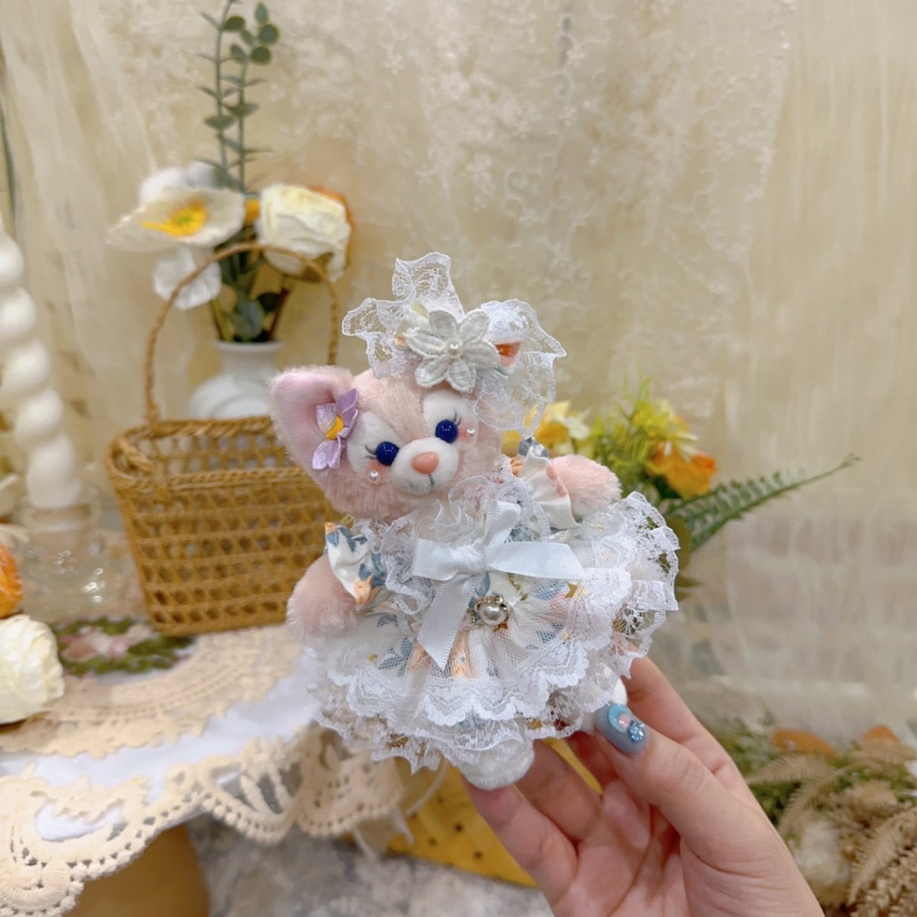 ysk0100【Xmya】ストラップキーホルダー  ダッフィー、ステラルー 洋服２点セット