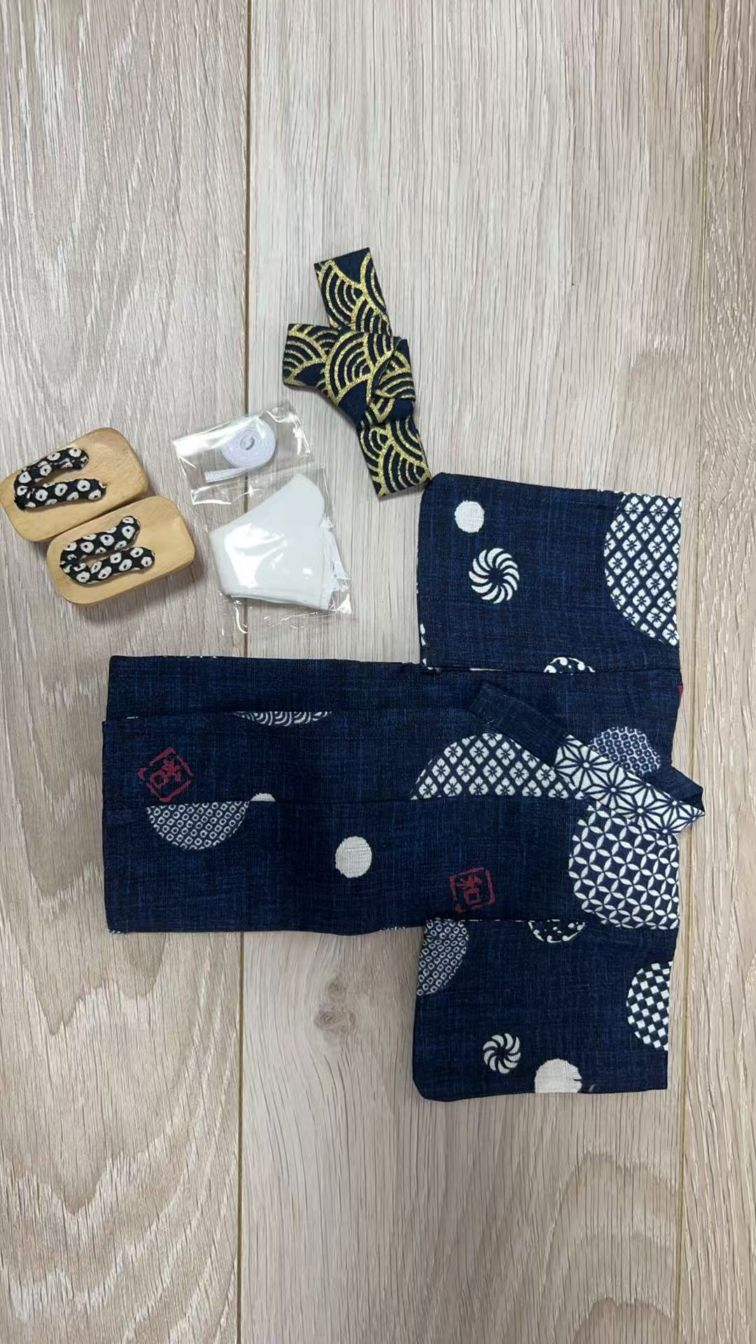 即納品浴衣+下駄 （草履）お得セット42 (幼SD男)