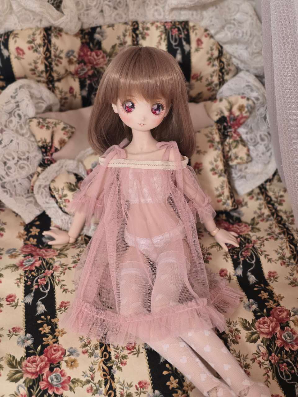 AF11128【fn】1/4ド-ル用ベビードール4点セット(ピンク)