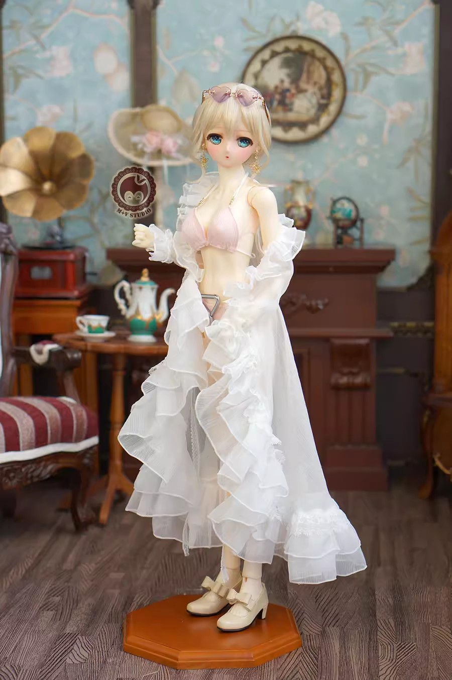 AF11141【mu】1/3MSD/MDD,SD/DD(S/M/L),DDDY,SD16女,AS58/62用レースガウン（4色あり）
