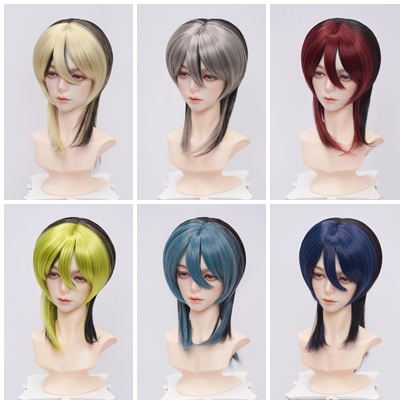 U-4592【MT】1/4，1/3ドール(頭囲17.5~23.5cm)用ウィッグ(6色あり)