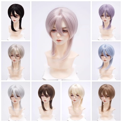 U-4593【MT】1/4，1/3ドール(頭囲17.5~23.5cm)用ウィッグ(10色あり)