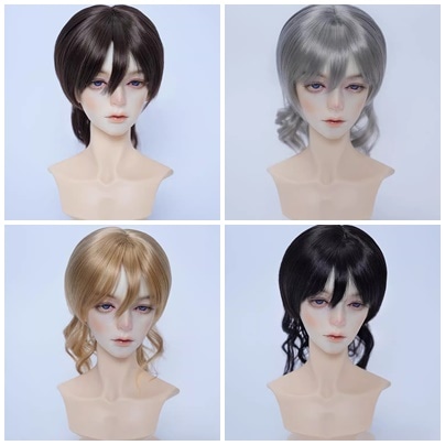 U-4594【MT】1/4，1/3ドール(頭囲17.5~23.5cm)用ウィッグ(4色あり)